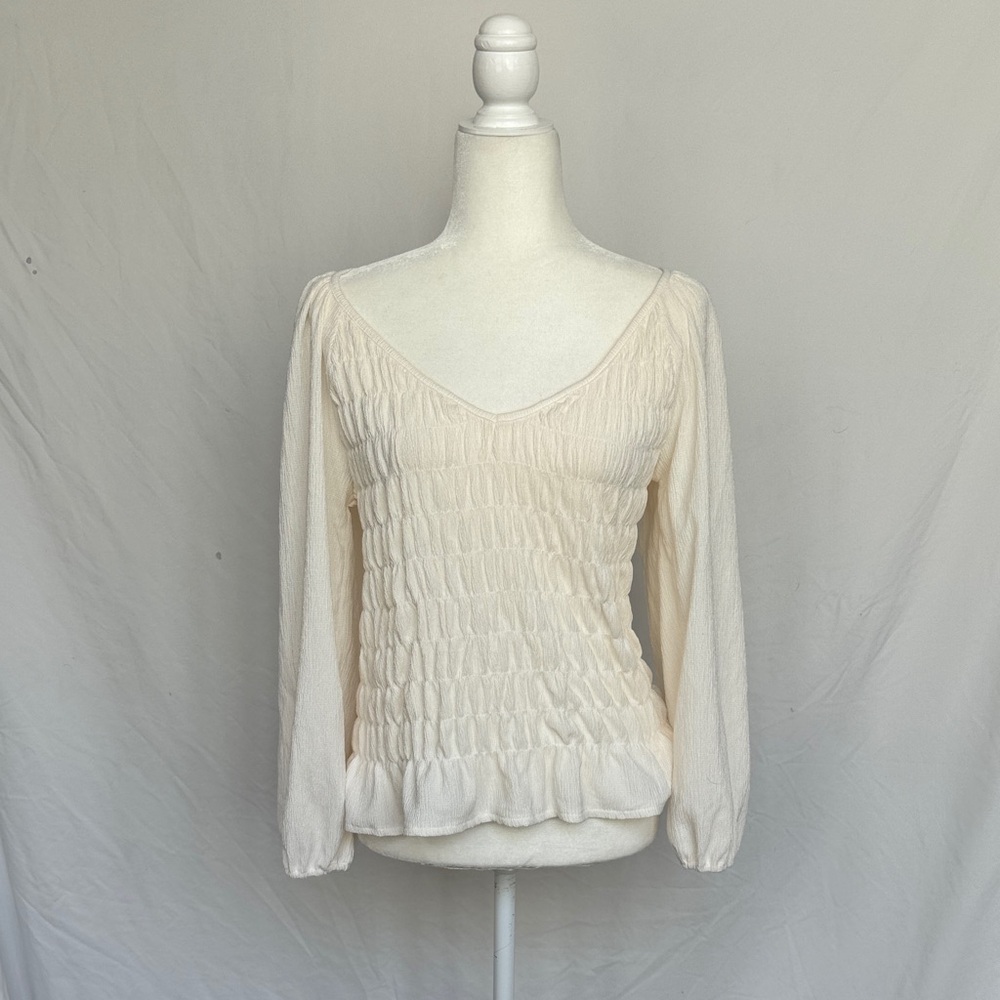 Sanctuary Ivory Textured V-Neck Top